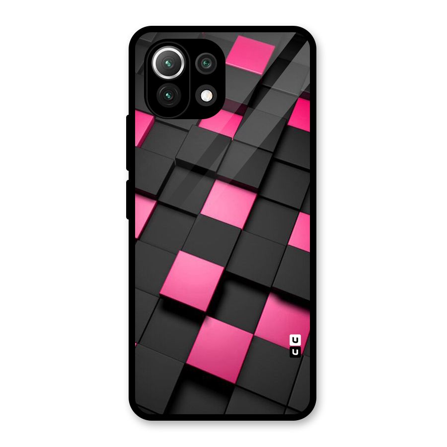 Blocks Diagonal Glass Back Case for Mi 11 Lite