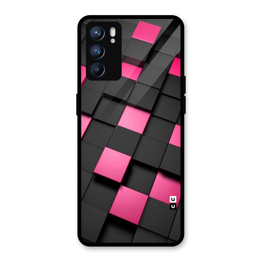 Blocks Diagonal Glass Back Case for Oppo Reno6 5G