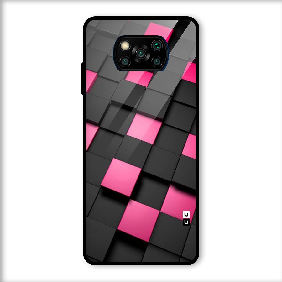 Blocks Diagonal Glass Back Case for Poco X3