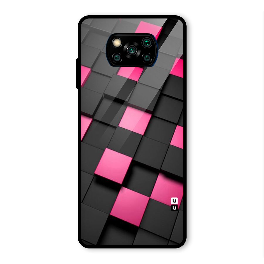 Blocks Diagonal Glass Back Case for Poco X3 Pro