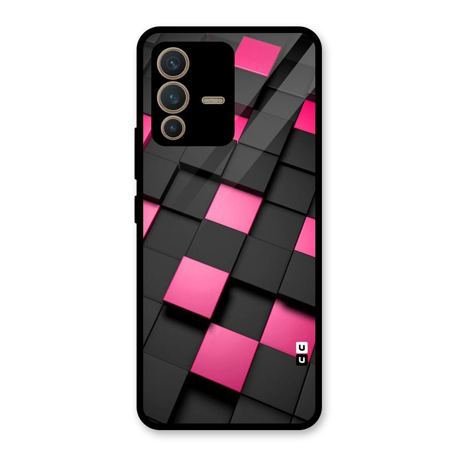 Blocks Diagonal Glass Back Case for Vivo V23 5G