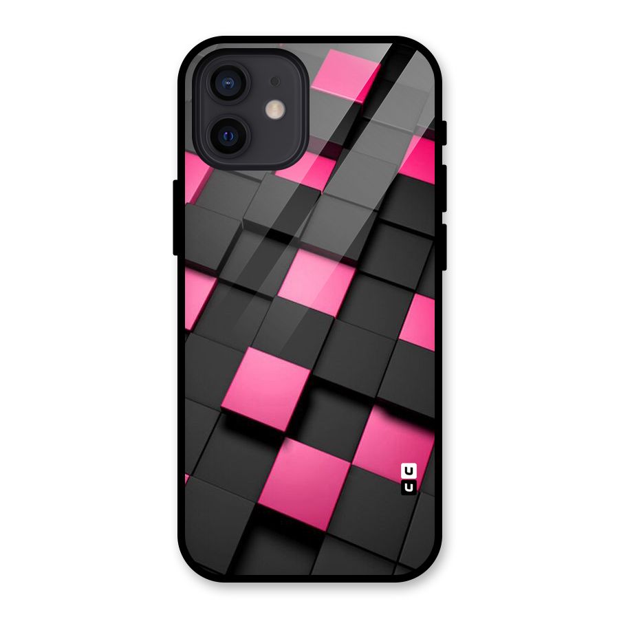 Blocks Diagonal Glass Back Case for iPhone 12