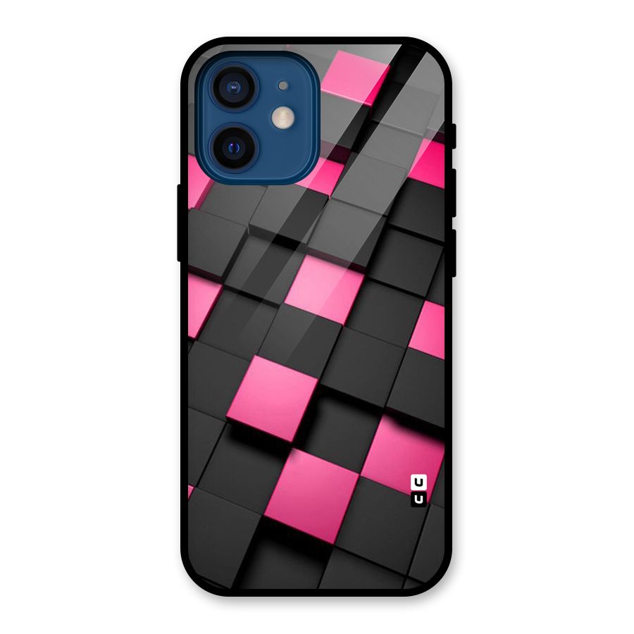 Blocks Diagonal Glass Back Case for iPhone 12 Mini