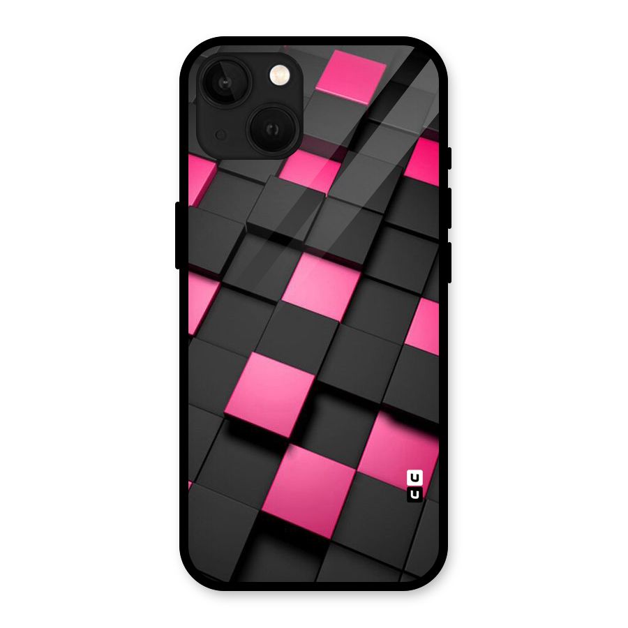 Blocks Diagonal Glass Back Case for iPhone 13