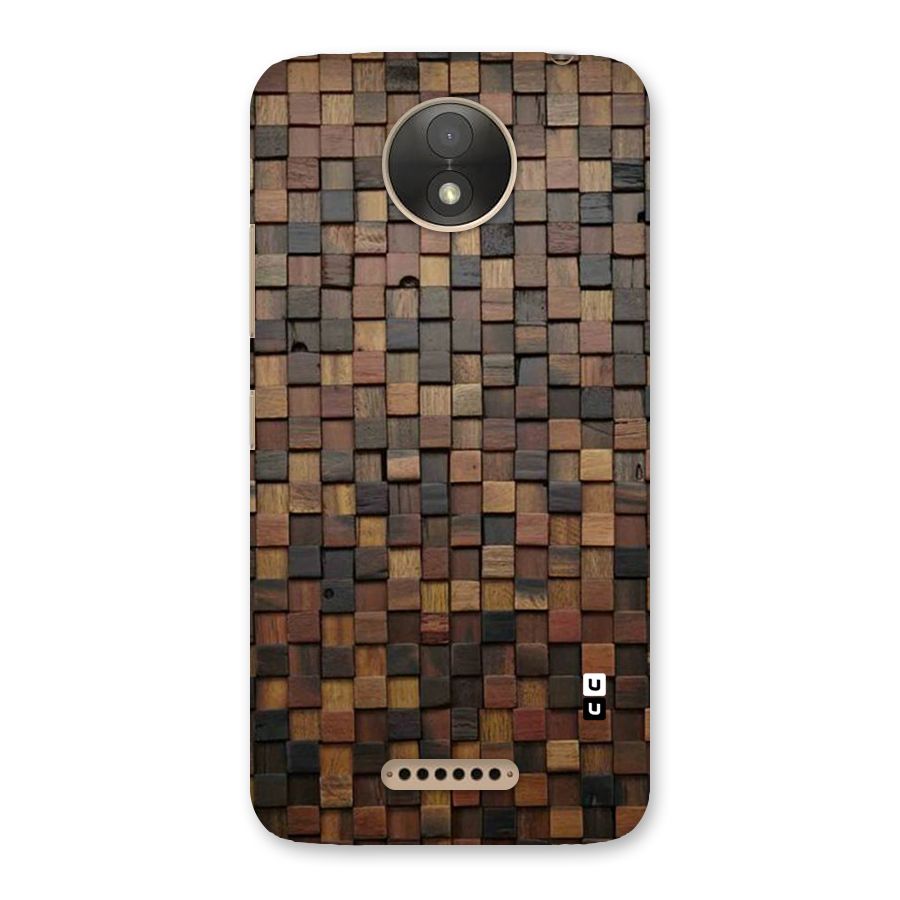 Blocks Of Wood Back Case for Moto C Plus