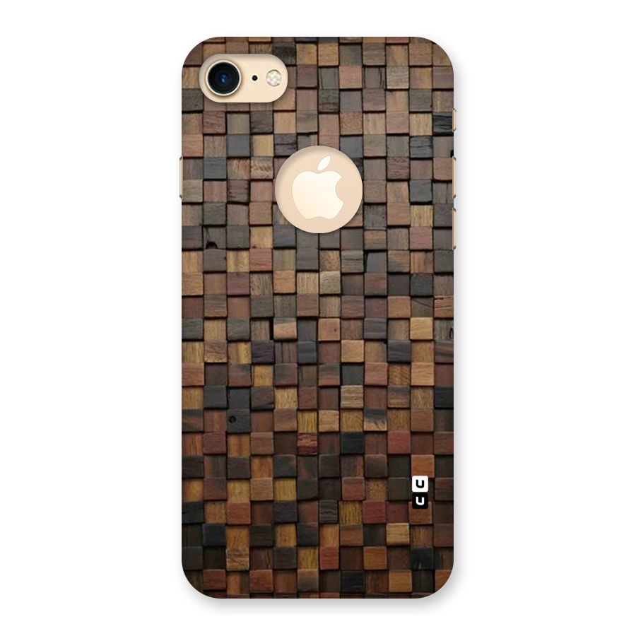 Blocks Of Wood Back Case for iPhone 7 Logo Cut