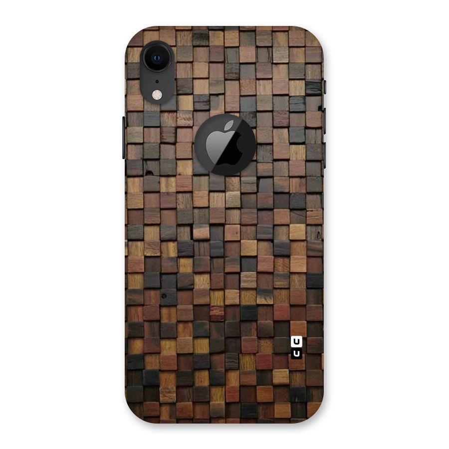 Blocks Of Wood Back Case for iPhone XR Logo Cut