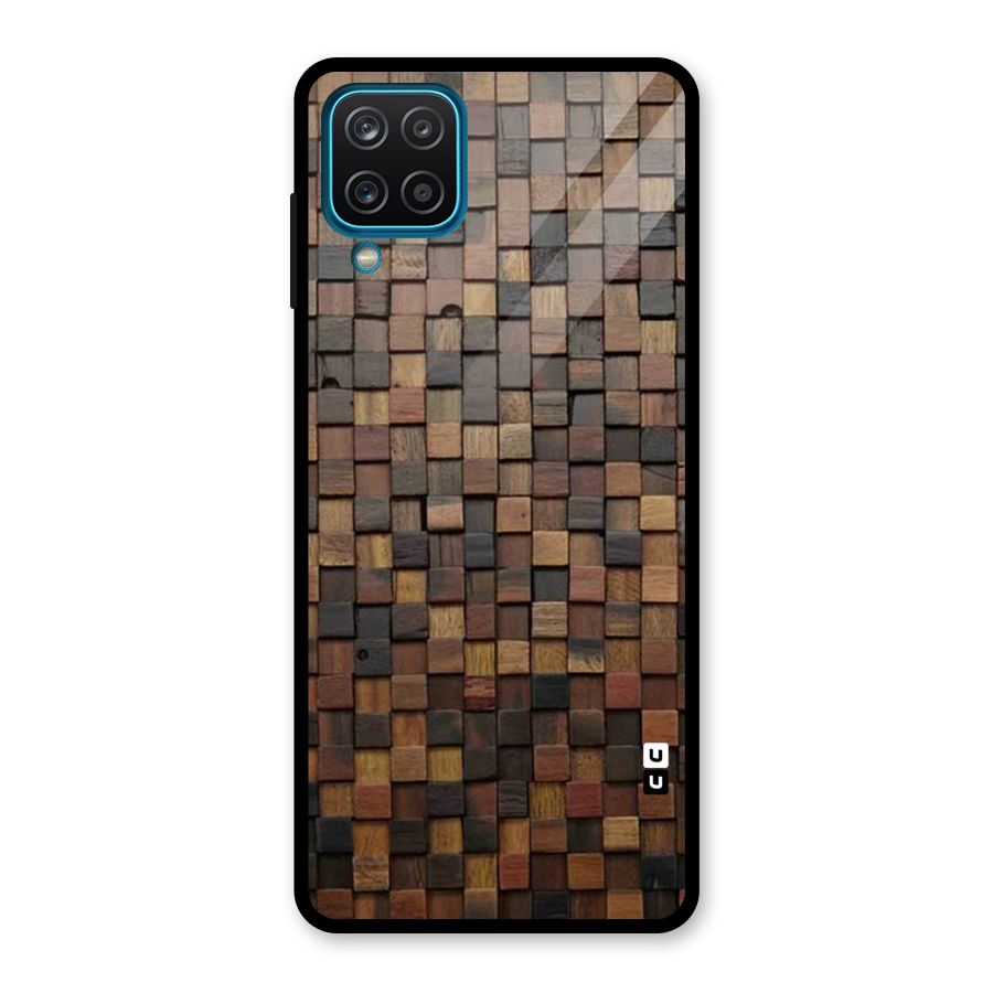 Blocks Of Wood Glass Back Case for Galaxy A12