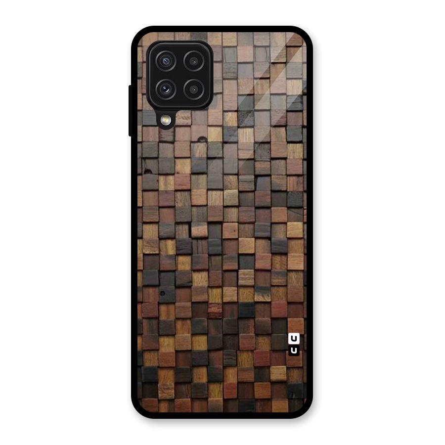 Blocks Of Wood Glass Back Case for Galaxy A22 4G