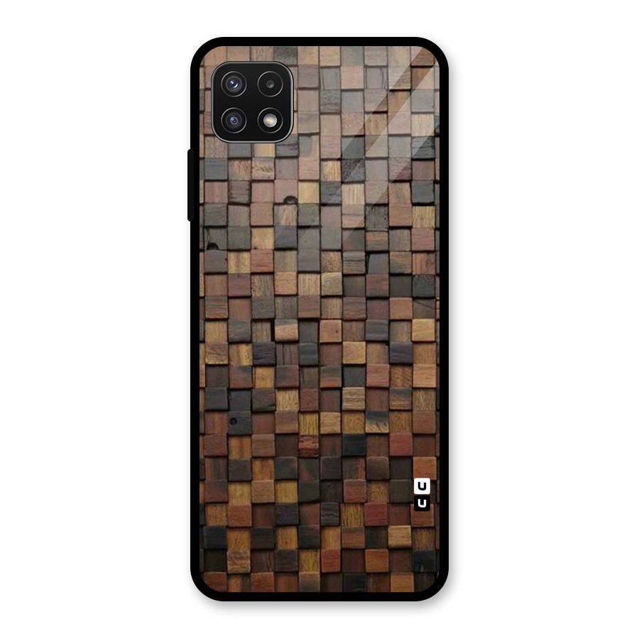 Blocks Of Wood Glass Back Case for Galaxy A22 5G
