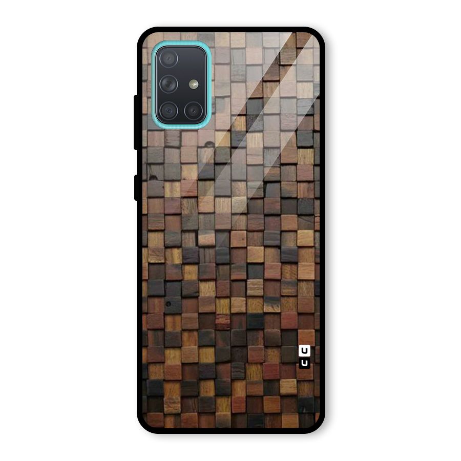 Blocks Of Wood Glass Back Case for Galaxy A71