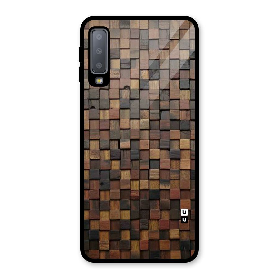 Blocks Of Wood Glass Back Case for Galaxy A7 (2018)