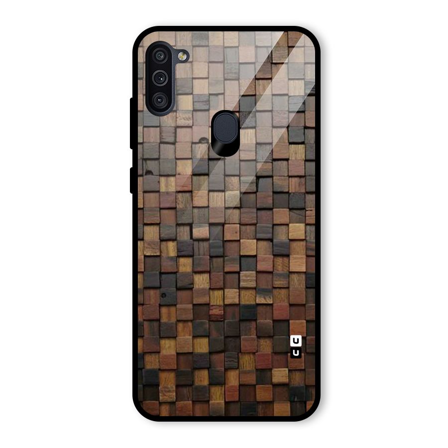 Blocks Of Wood Glass Back Case for Galaxy M11