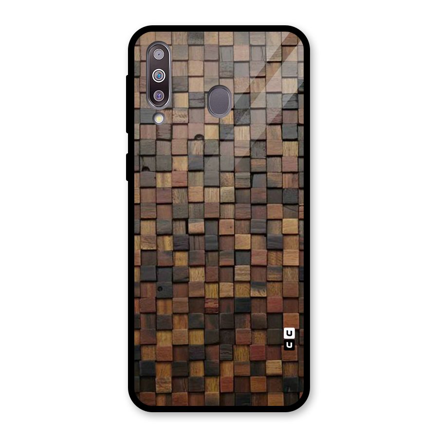 Blocks Of Wood Glass Back Case for Galaxy M30