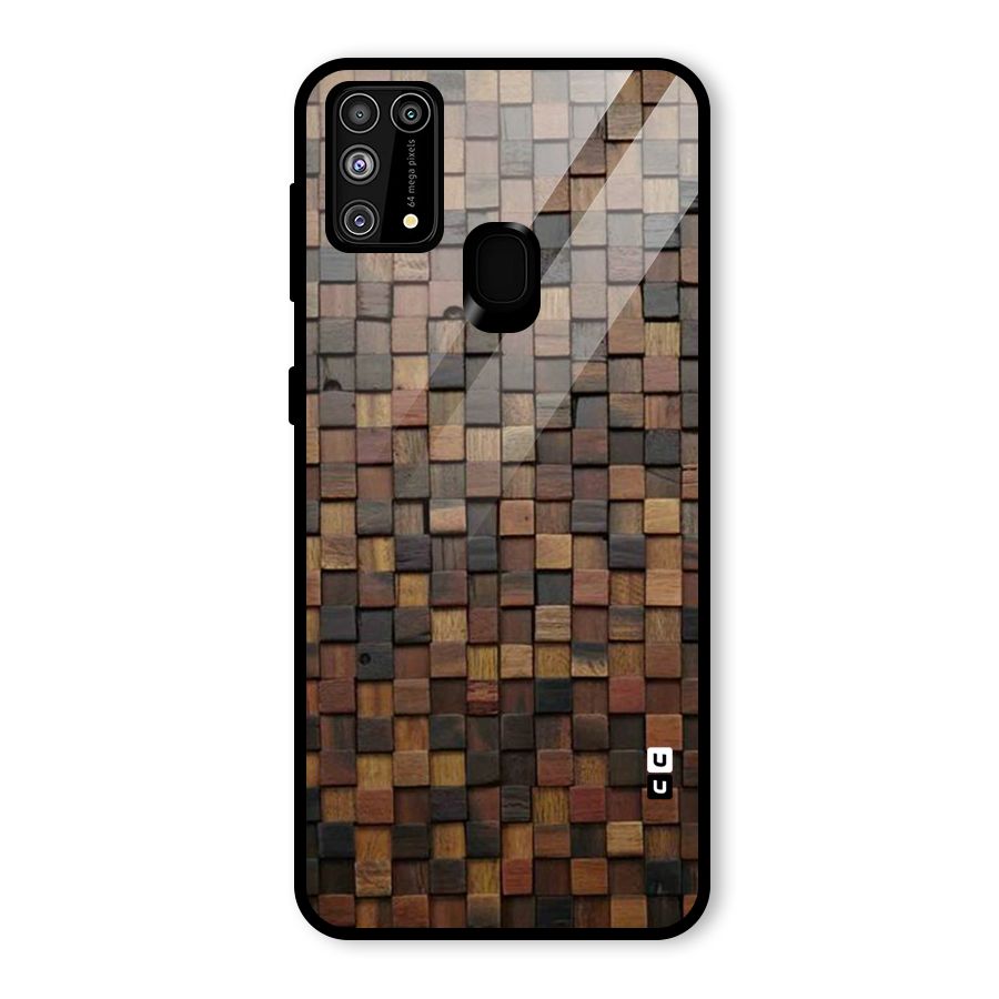 Blocks Of Wood Glass Back Case for Galaxy M31