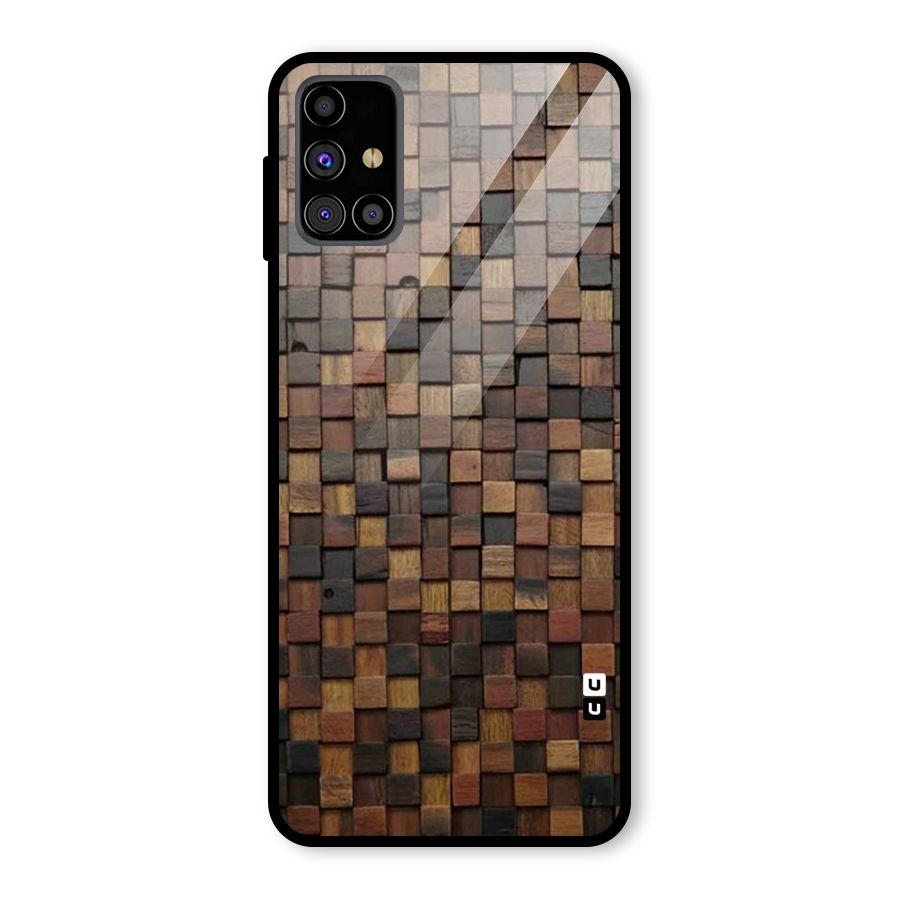 Blocks Of Wood Glass Back Case for Galaxy M31s