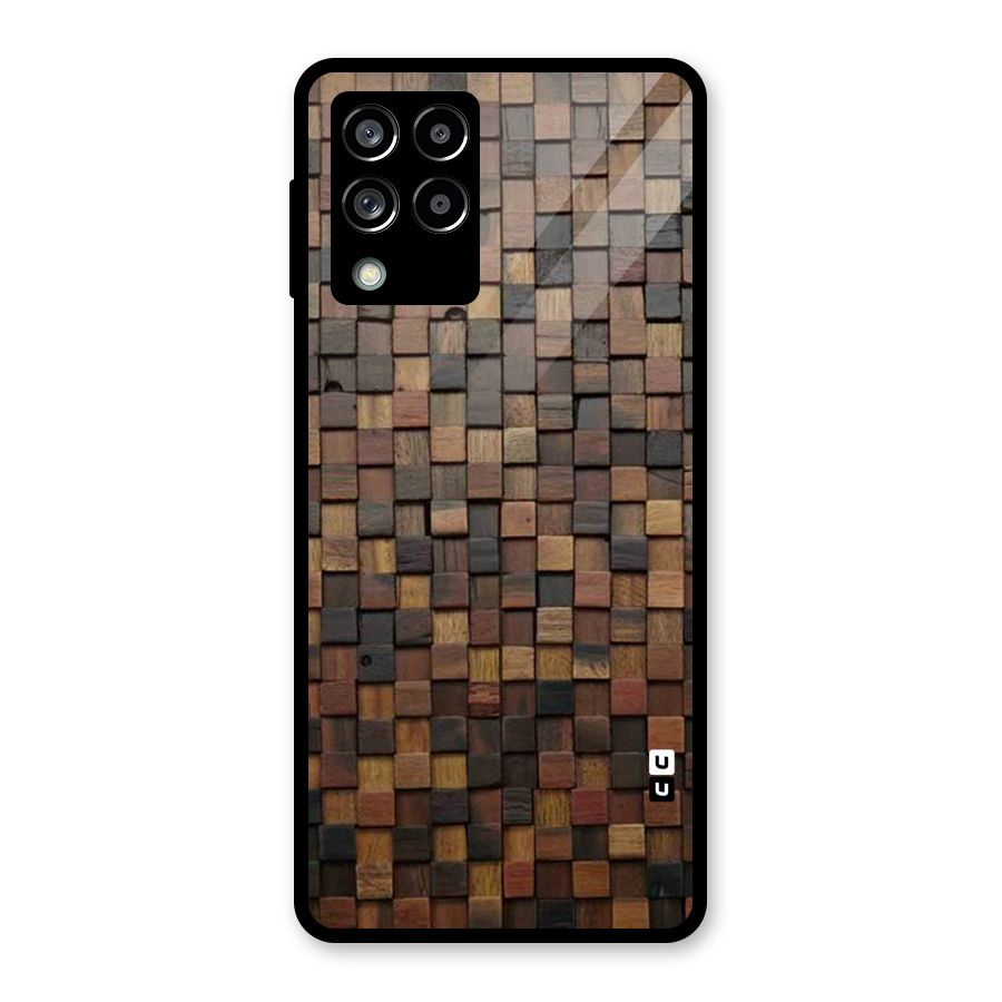 Blocks Of Wood Glass Back Case for Galaxy M53 5G