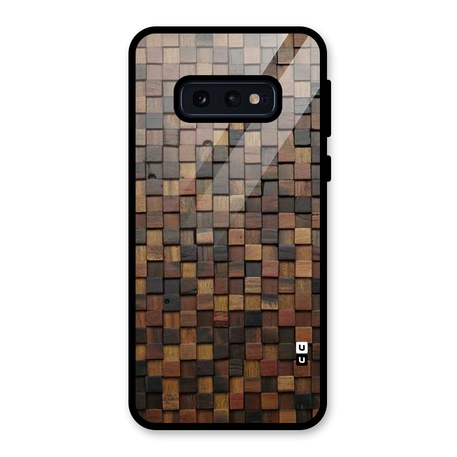 Blocks Of Wood Glass Back Case for Galaxy S10e