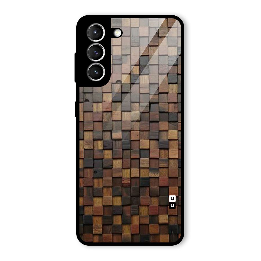 Blocks Of Wood Glass Back Case for Galaxy S21 5G