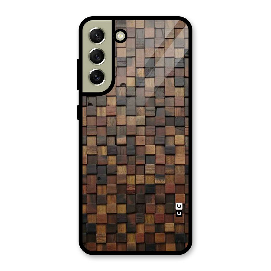 Blocks Of Wood Glass Back Case for Galaxy S21 FE 5G