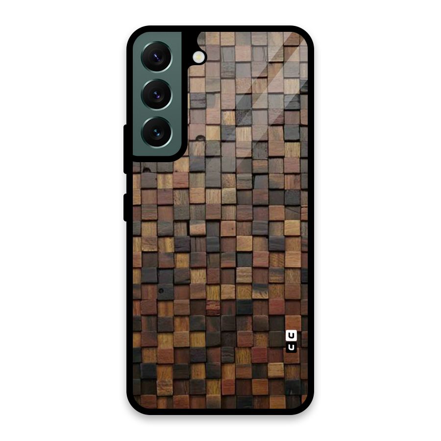 Blocks Of Wood Glass Back Case for Galaxy S22 5G