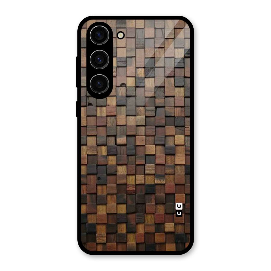 Blocks Of Wood Glass Back Case for Galaxy S23 Plus