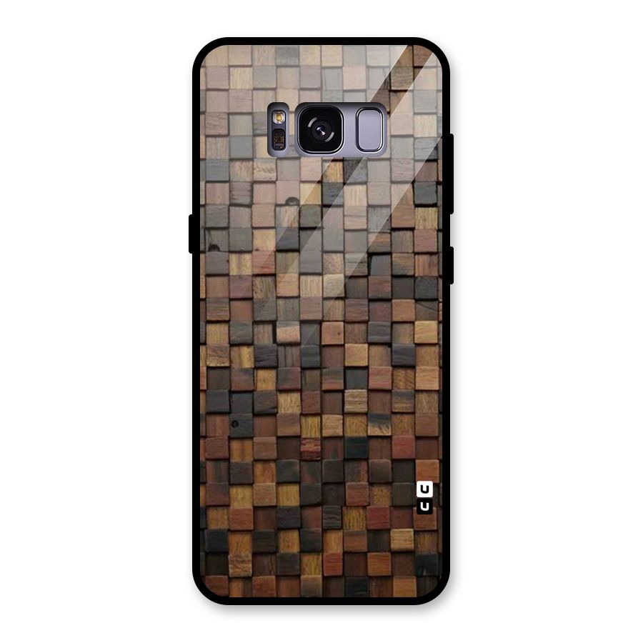 Blocks Of Wood Glass Back Case for Galaxy S8
