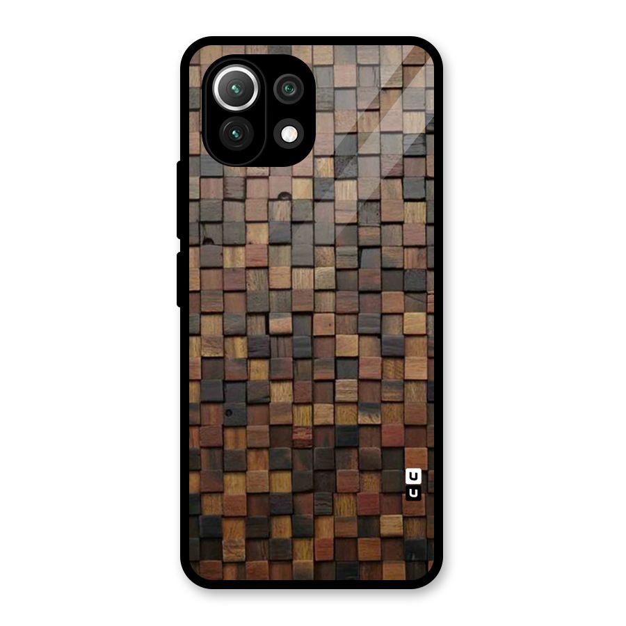 Blocks Of Wood Glass Back Case for Mi 11 Lite NE 5G
