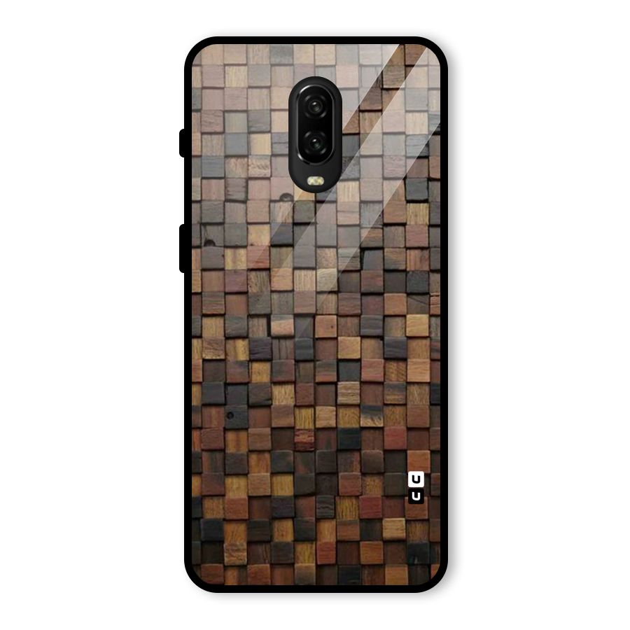 Blocks Of Wood Glass Back Case for OnePlus 6T