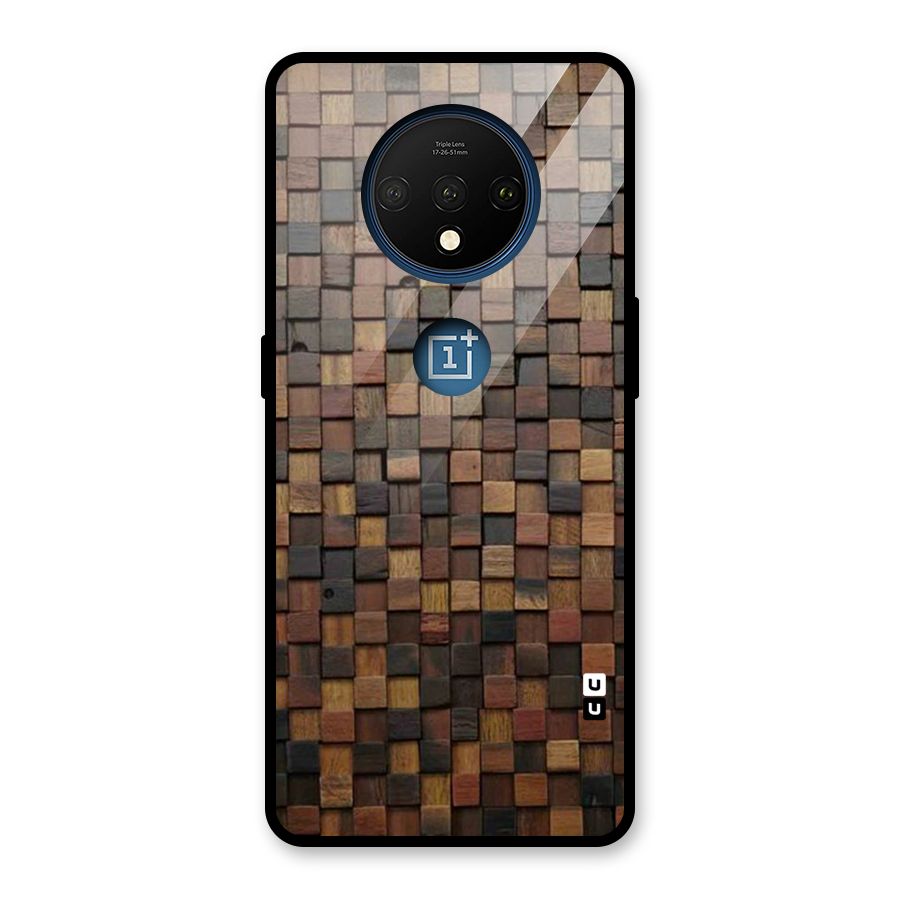 Blocks Of Wood Glass Back Case for OnePlus 7T