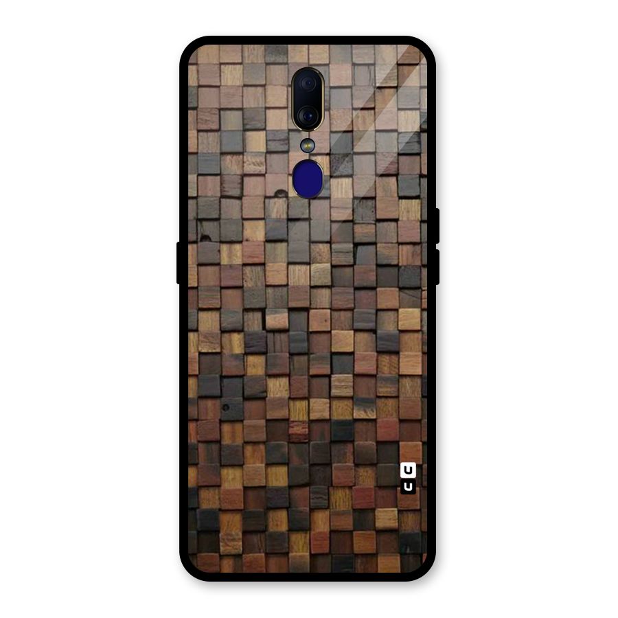 Blocks Of Wood Glass Back Case for Oppo F11