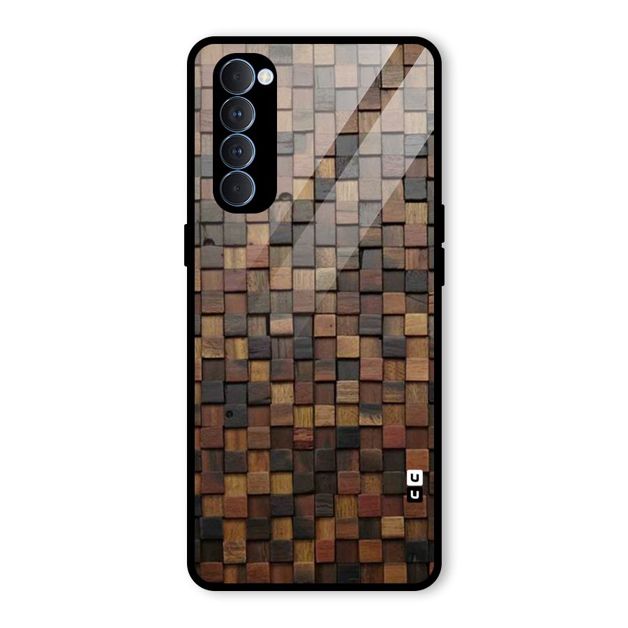 Blocks Of Wood Glass Back Case for Oppo Reno4 Pro