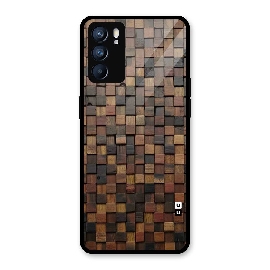 Blocks Of Wood Glass Back Case for Oppo Reno6 5G