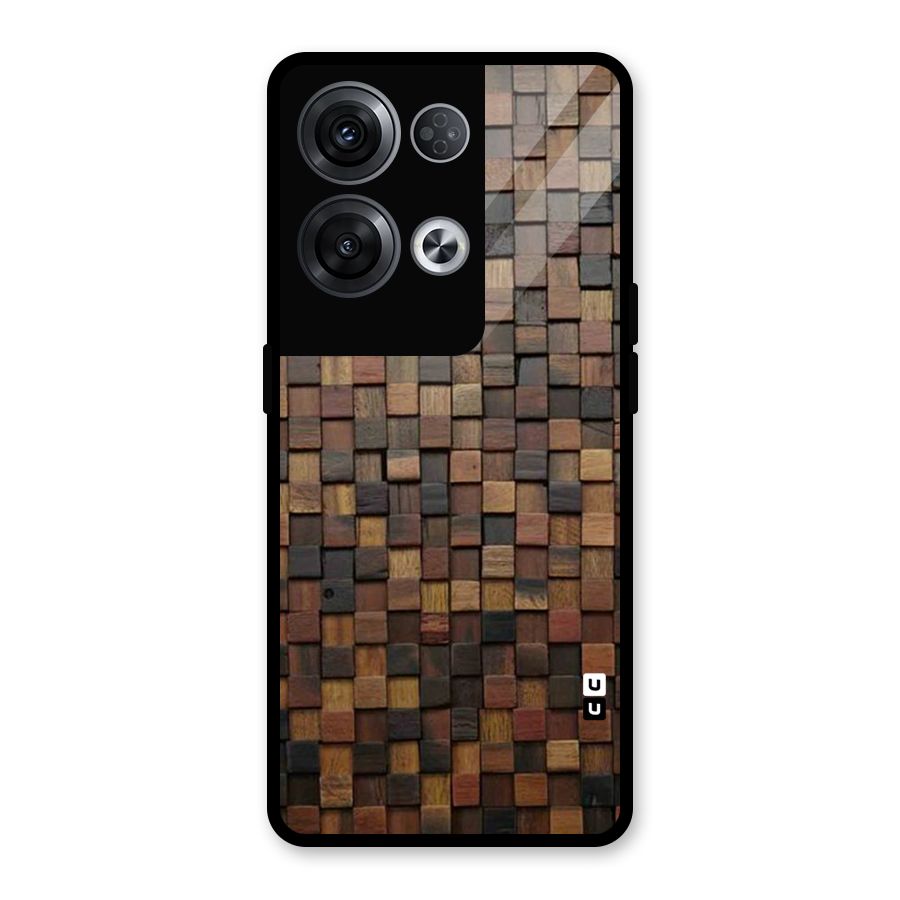 Blocks Of Wood Glass Back Case for Oppo Reno8 Pro 5G