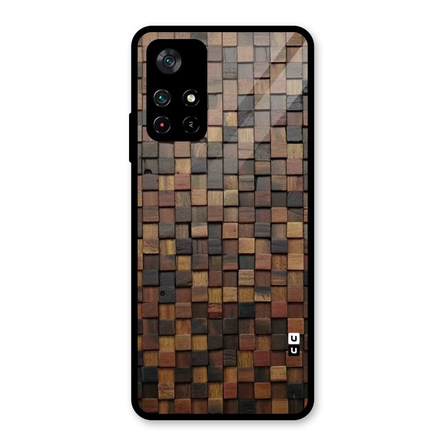 Blocks Of Wood Glass Back Case for Poco M4 Pro 5G