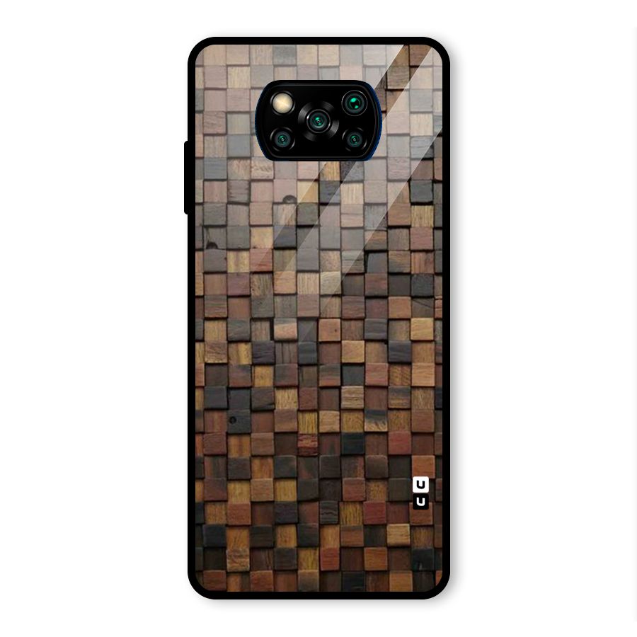 Blocks Of Wood Glass Back Case for Poco X3 Pro