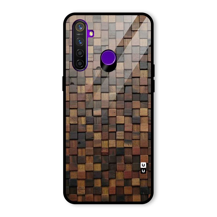 Blocks Of Wood Glass Back Case for Realme 5 Pro