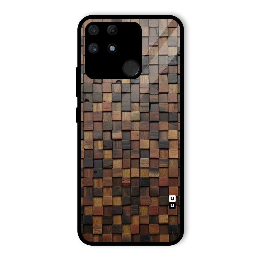 Blocks Of Wood Glass Back Case for Realme Narzo 50A