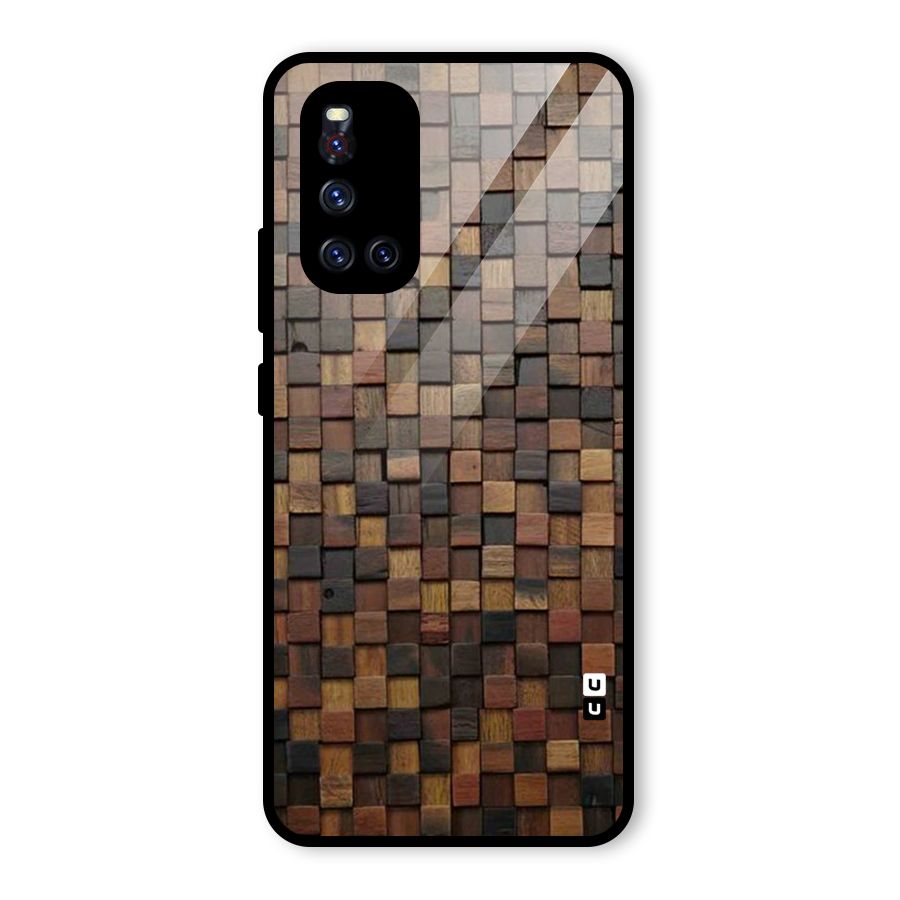Blocks Of Wood Glass Back Case for Vivo V19