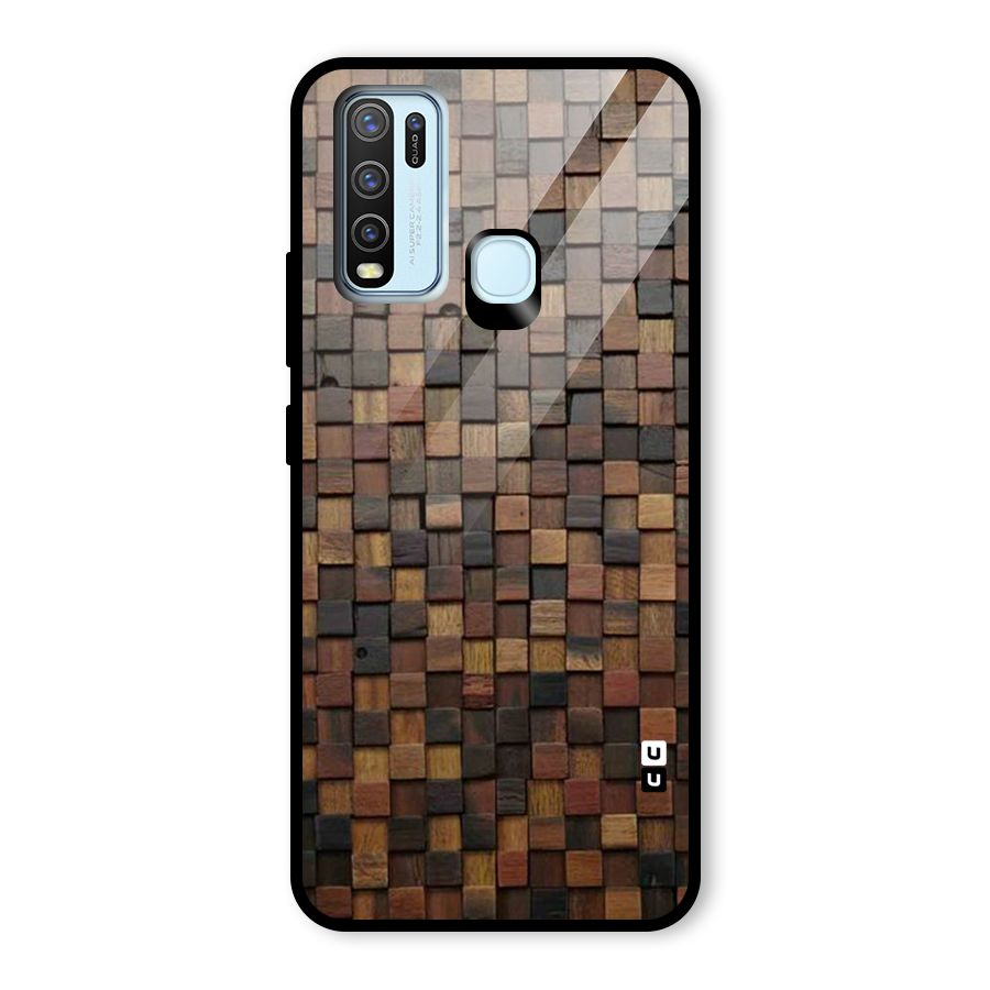 Blocks Of Wood Glass Back Case for Vivo Y30