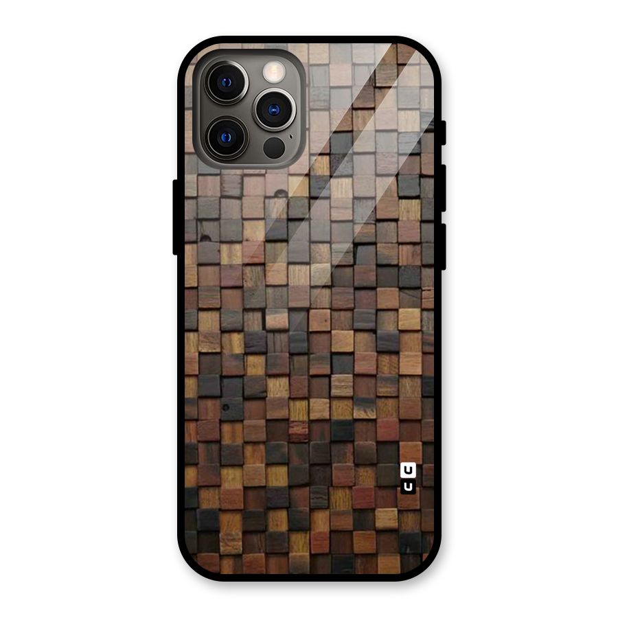 Blocks Of Wood Glass Back Case for iPhone 12 Pro
