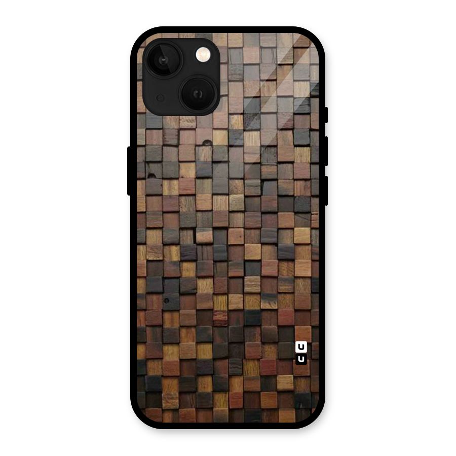 Blocks Of Wood Glass Back Case for iPhone 13