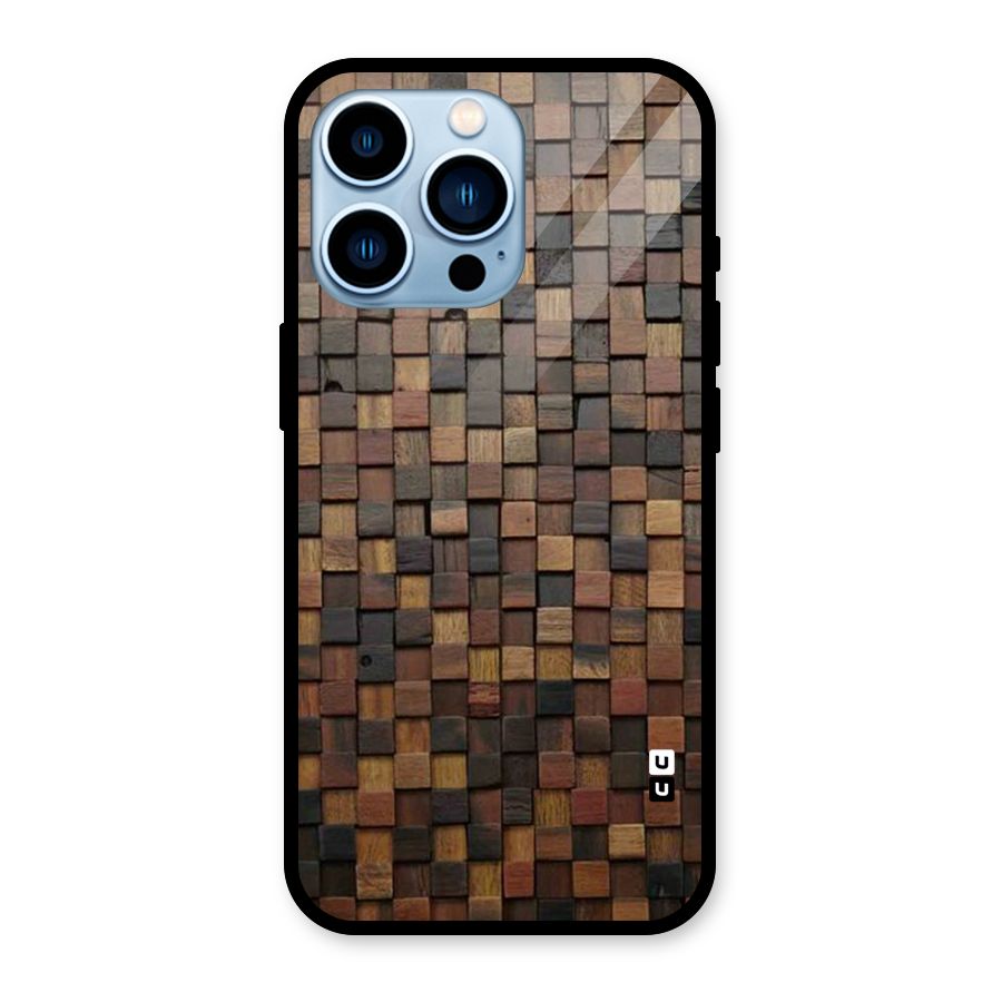 Blocks Of Wood Glass Back Case for iPhone 13 Pro