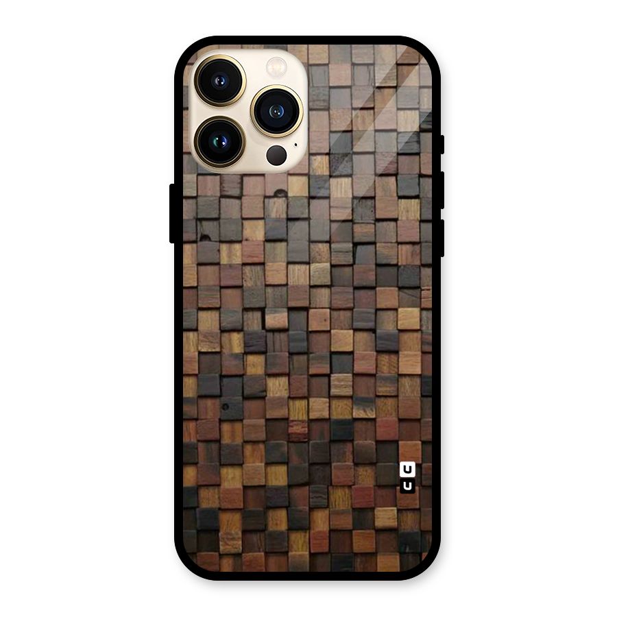 Blocks Of Wood Glass Back Case for iPhone 13 Pro Max