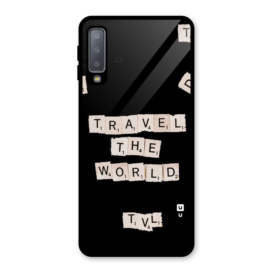 Blocks Travel Glass Back Case for Galaxy A7 (2018)