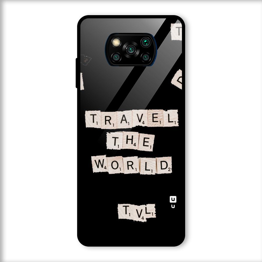 Blocks Travel Glass Back Case for Poco X3