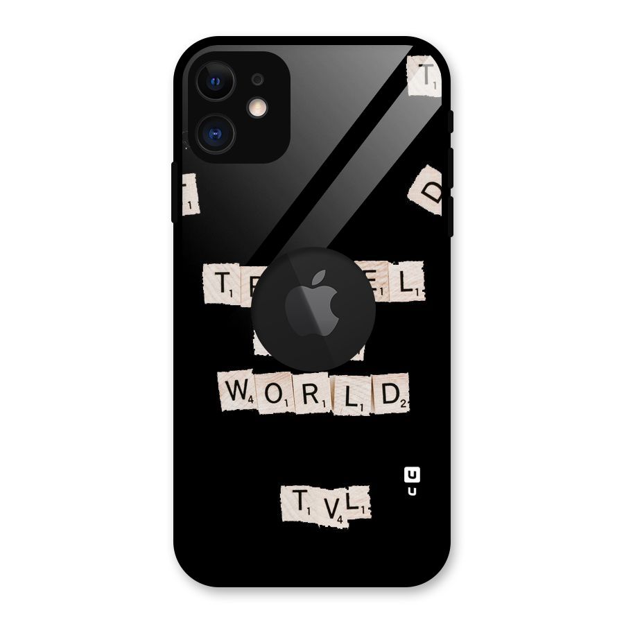 Blocks Travel Glass Back Case for iPhone 11 Logo Cut