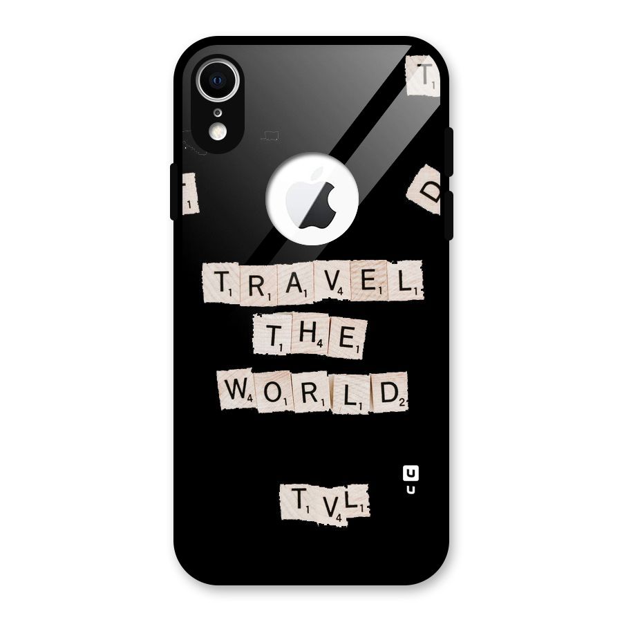 Blocks Travel Glass Back Case for iPhone XR Logo Cut