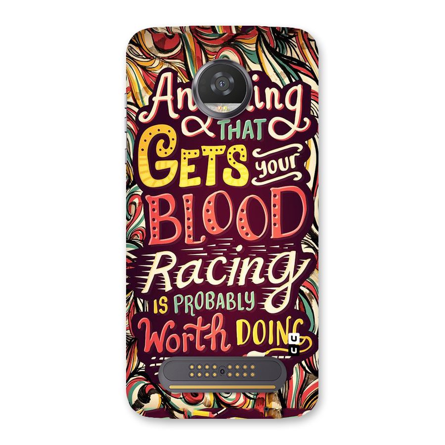 Blood Racing Back Case for Moto Z2 Play