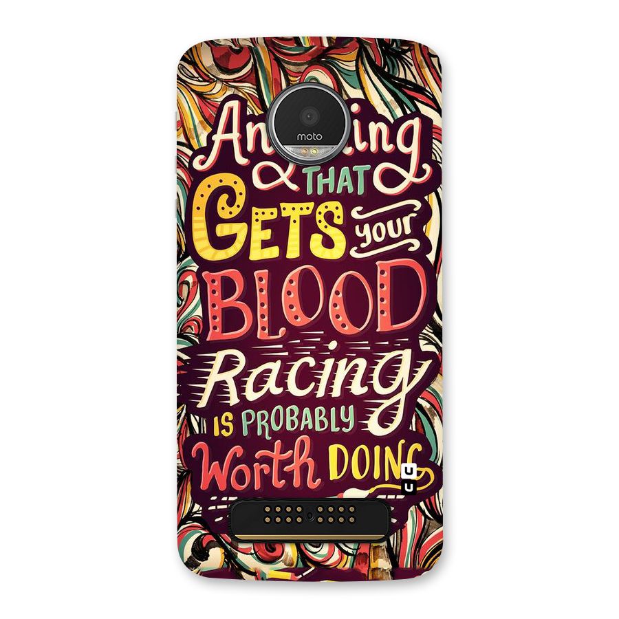 Blood Racing Back Case for Moto Z Play